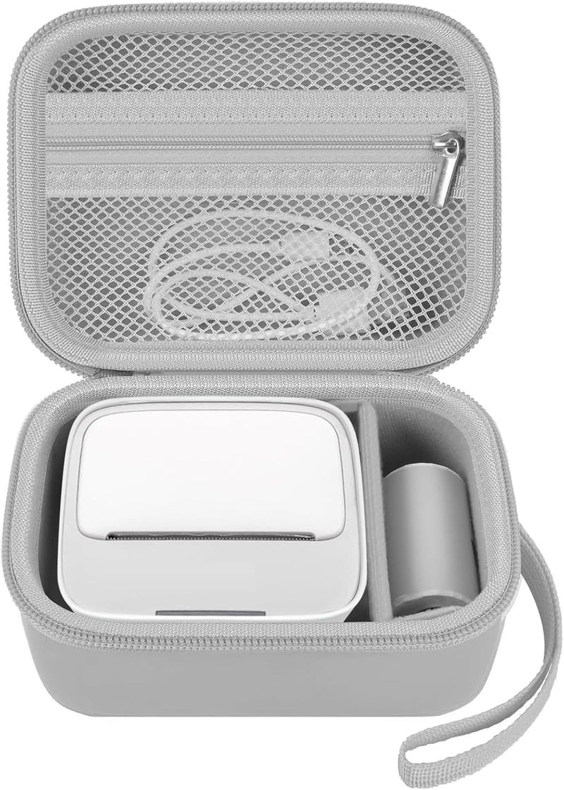 Grapsa Sticker Printer Case for IDPRT/for Anycash/for ETIKEZ PM290C/ for Memoking T02/ for Phomemo M02/ T02/ Q30S Mini Photo Printer. Holder for Label Maker, Thermal Paper, USB Cable (Box Only)-Gray - Image 1